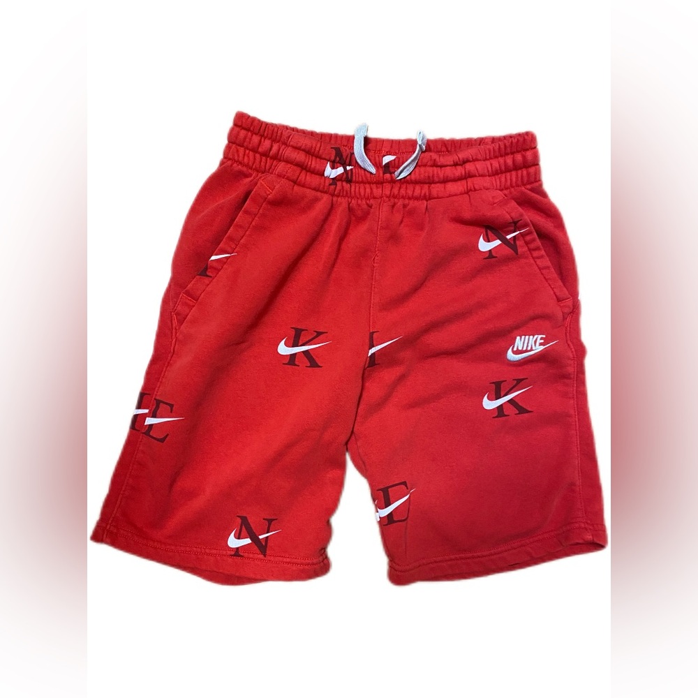 ❤️Nike Mens Printed Basketball Shorts Drawstring Red Size L